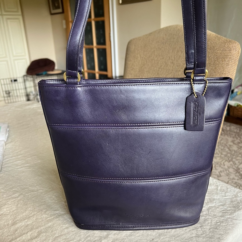 RARE COACH Vintage eggplant purple Tribeca Tote Bag 9098